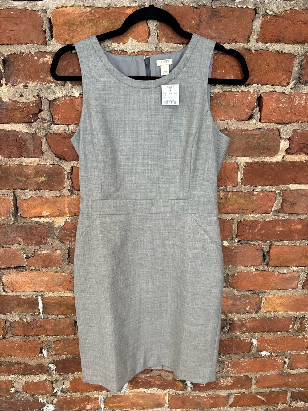J. Crew NWT Women’s Light Gray Sleeveless Sheath Dress (70% Wool)
